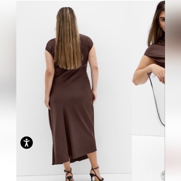 CITY CITY Knot Satin Dress - Truffle - Picture 3 of 5